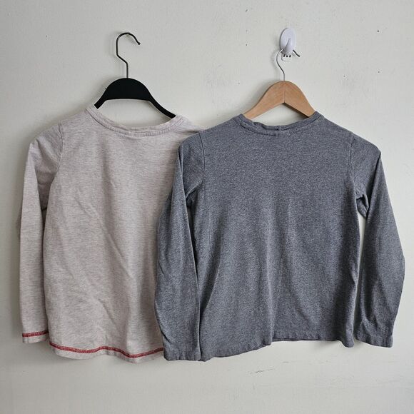 HANNA ANDERSSON Long Sleeved Applique Embellish Top Lot Sz 140 9-10 Cat & Bear - Picture 2 of 9